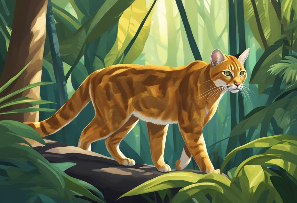 african golden cat illustration
